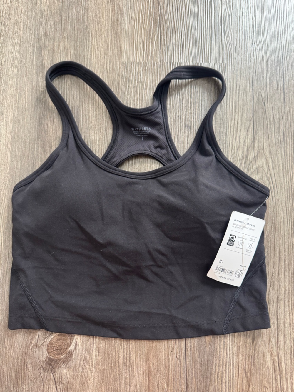 Athleta Black Intention Crop Bra